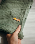 Musselin Hoodie | Dunkles Salbei